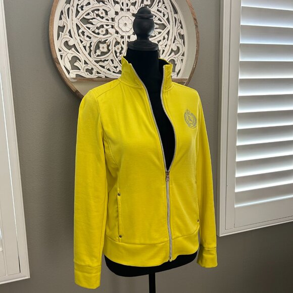 Lauren Ralph Lauren Active Ladies Yellow Zip Track Jacket Logo XS Lightweight - Picture 6 of 9
